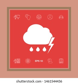 Cloud thunderstorm lightning rain icon. Graphic elements for your design