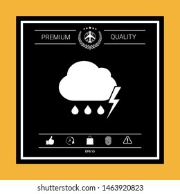 Cloud thunderstorm lightning rain icon. Graphic elements for your design