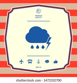 Cloud thunderstorm lightning rain icon. Graphic elements for your design