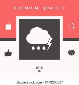 Cloud thunderstorm lightning rain icon. Graphic elements for your design
