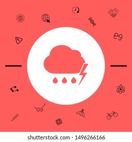 Cloud thunderstorm lightning rain icon. Graphic elements for your design