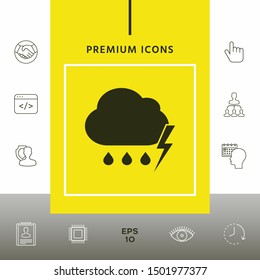 Cloud thunderstorm lightning rain icon. Graphic elements for your design