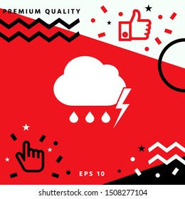 Cloud thunderstorm lightning rain icon. Graphic elements for your design