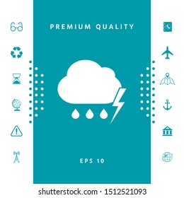 Cloud thunderstorm lightning rain icon. Graphic elements for your design