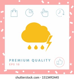 Cloud thunderstorm lightning rain icon. Graphic elements for your design