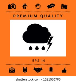 Cloud thunderstorm lightning rain icon. Graphic elements for your design