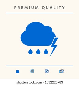 Cloud thunderstorm lightning rain icon. Graphic elements for your design