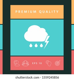 Cloud thunderstorm lightning rain icon. Graphic elements for your design