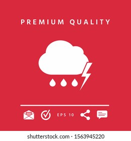 Cloud thunderstorm lightning rain icon. Graphic elements for your design