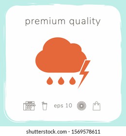 Cloud thunderstorm lightning rain icon. Graphic elements for your design