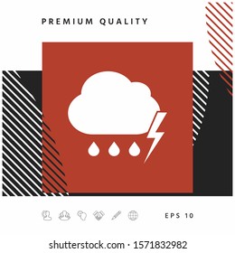 Cloud thunderstorm lightning rain icon. Graphic elements for your design
