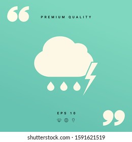 Cloud thunderstorm lightning rain icon. Graphic elements for your design