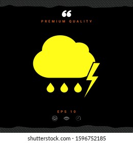 Cloud thunderstorm lightning rain icon. Graphic elements for your design