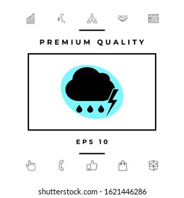 Cloud thunderstorm lightning rain icon. Graphic elements for your design