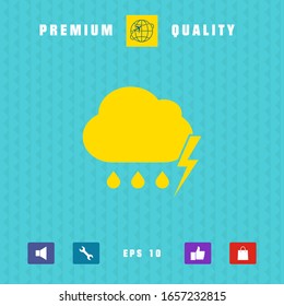 Cloud thunderstorm lightning rain icon. Graphic elements for your design