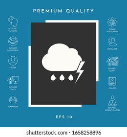 Cloud thunderstorm lightning rain icon. Graphic elements for your design