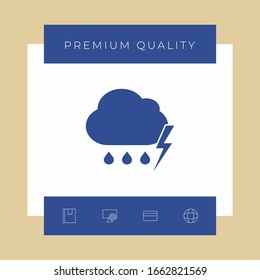 Cloud thunderstorm lightning rain icon. Graphic elements for your design