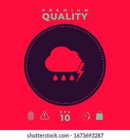 Cloud thunderstorm lightning rain icon. Graphic elements for your design