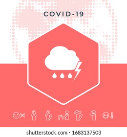 Cloud thunderstorm lightning rain icon. Graphic elements for your design