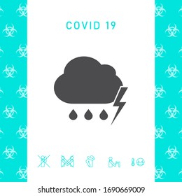 Cloud thunderstorm lightning rain icon. Graphic elements for your design