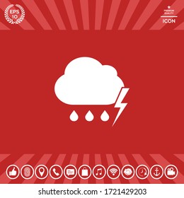 Cloud thunderstorm lightning rain icon. Graphic elements for your design