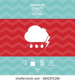 Cloud thunderstorm lightning rain icon. Graphic elements for your design