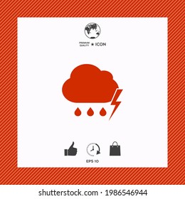 Cloud thunderstorm lightning rain icon. Element for your design