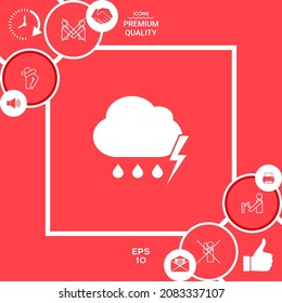 Cloud thunderstorm lightning rain icon. Element for your design
