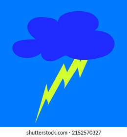 Gewitterwolken-Blitz-Symbol für Regen. Regen mit Blitz. Vektorgrafik.