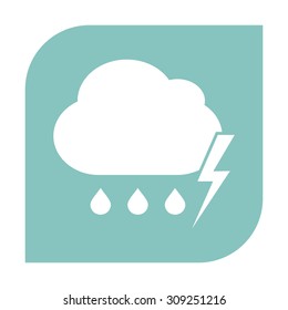 Cloud thunderstorm lightning rain icon