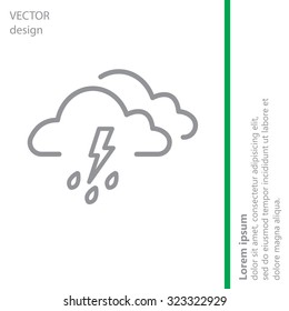 Cloud thunderstorm lightning rain icon