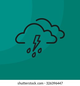 Cloud thunderstorm lightning rain icon