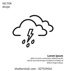 Cloud thunderstorm lightning rain icon