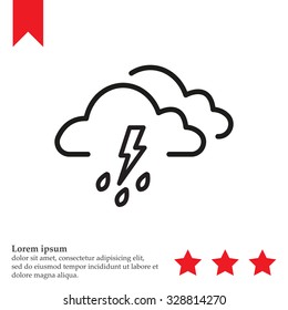Cloud thunderstorm lightning rain icon