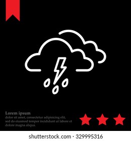 Cloud thunderstorm lightning rain icon
