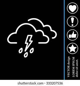Cloud thunderstorm lightning rain icon