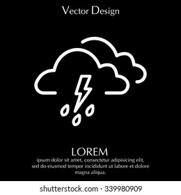 Cloud thunderstorm lightning rain icon