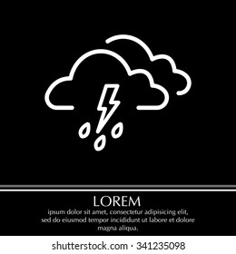 Cloud thunderstorm lightning rain icon