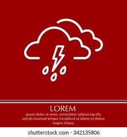 Cloud thunderstorm lightning rain icon