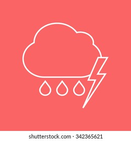 Cloud thunderstorm lightning rain icon