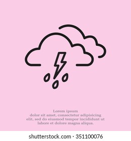 Cloud thunderstorm lightning rain icon