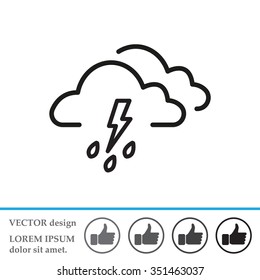 Cloud thunderstorm lightning rain icon