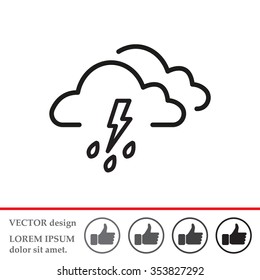 Cloud thunderstorm lightning rain icon