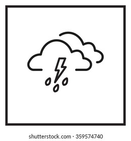Cloud thunderstorm lightning rain icon