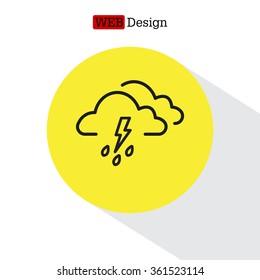 Cloud thunderstorm lightning rain icon