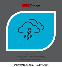Cloud thunderstorm lightning rain icon