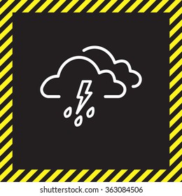 Cloud thunderstorm lightning rain icon