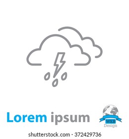 Cloud thunderstorm lightning rain icon