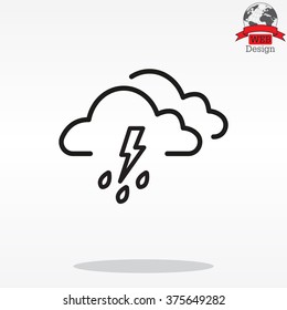Cloud thunderstorm lightning rain icon