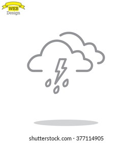 Cloud thunderstorm lightning rain icon